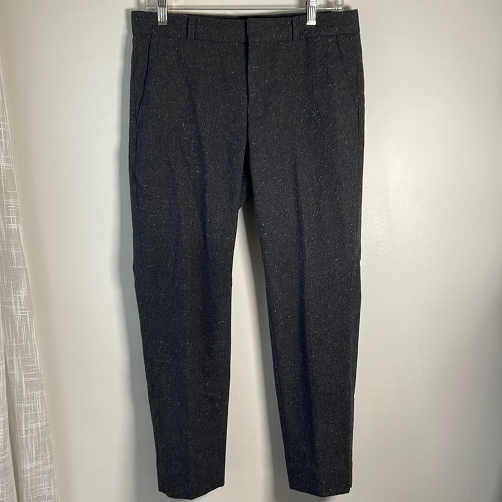 EUC Banana Republic Dark Heather Charcoal Gray Ankle Hampton Pants 4